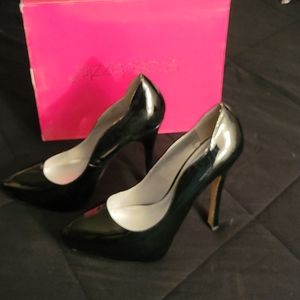 Style Dressy High Heel Black Patent Vegan Leather Shoes